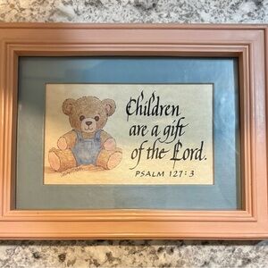 Children Are a Gift of the Lord Framed Bear Wall Art